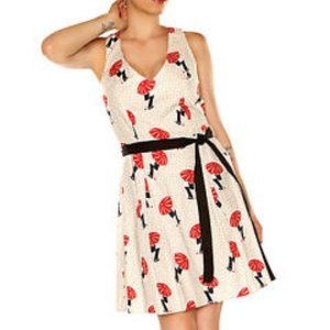 Retro style Umbrella print dress